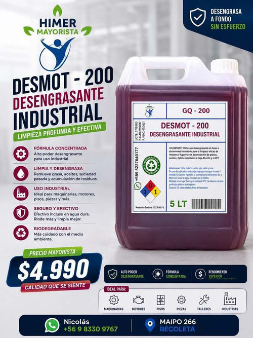 Desmot-200 desengrasante industrial 5 L