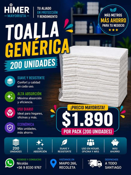 Toalla genérica 200 unidades
