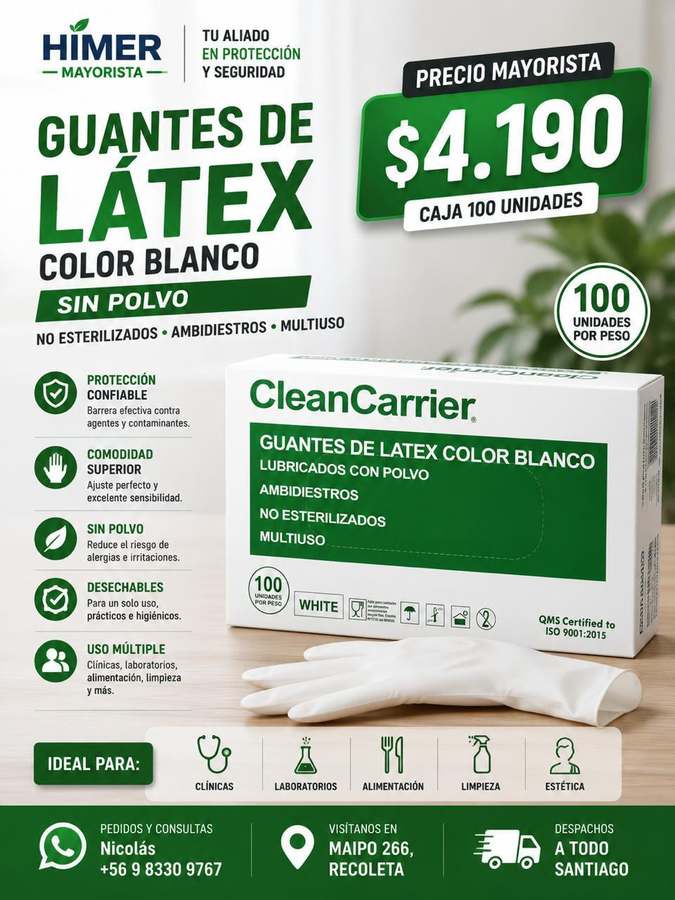 Guantes de látex CleanCarrier 100 unidades
