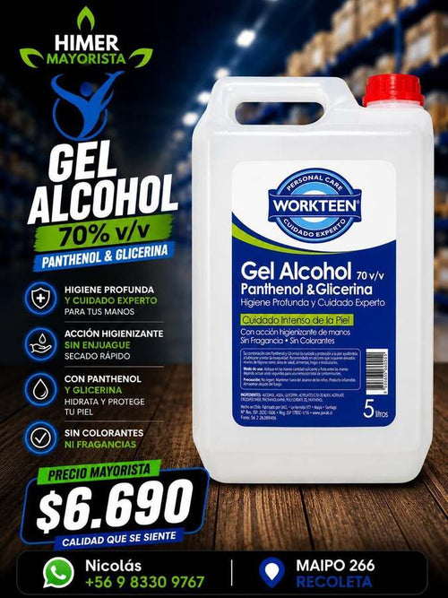 Gel alcohol Workteen 70% 5 L
