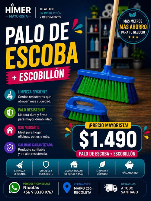 Palo de escoba + escobillón
