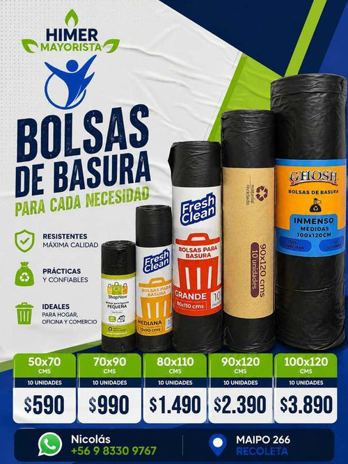 Bolsas de basura 10 unidades