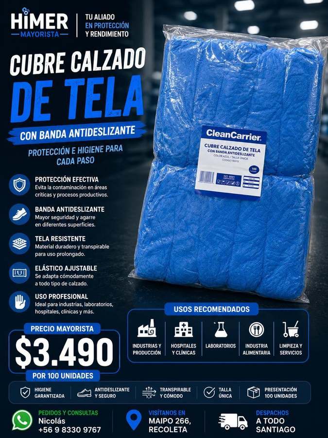 Cubre calzado de tela 100 unidades