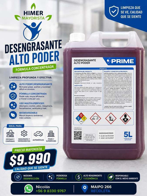 Desengrasante Alto Poder Prime 5 L