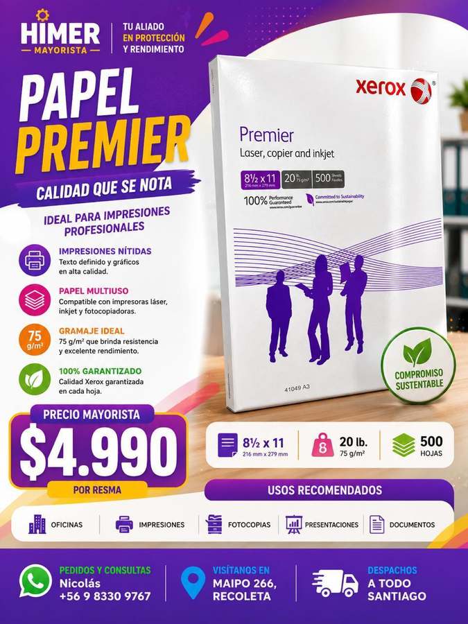 Papel Premier Xerox 500 hojas