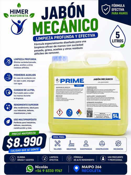 Jabón mecánico Prime 5 L