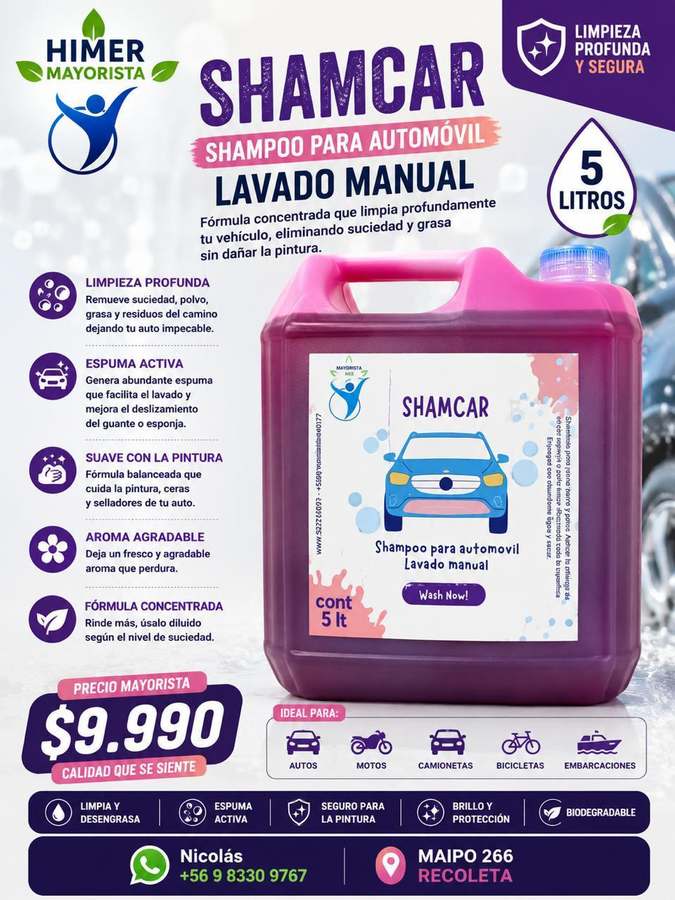 Shamcar shampoo para automóvil 5 L