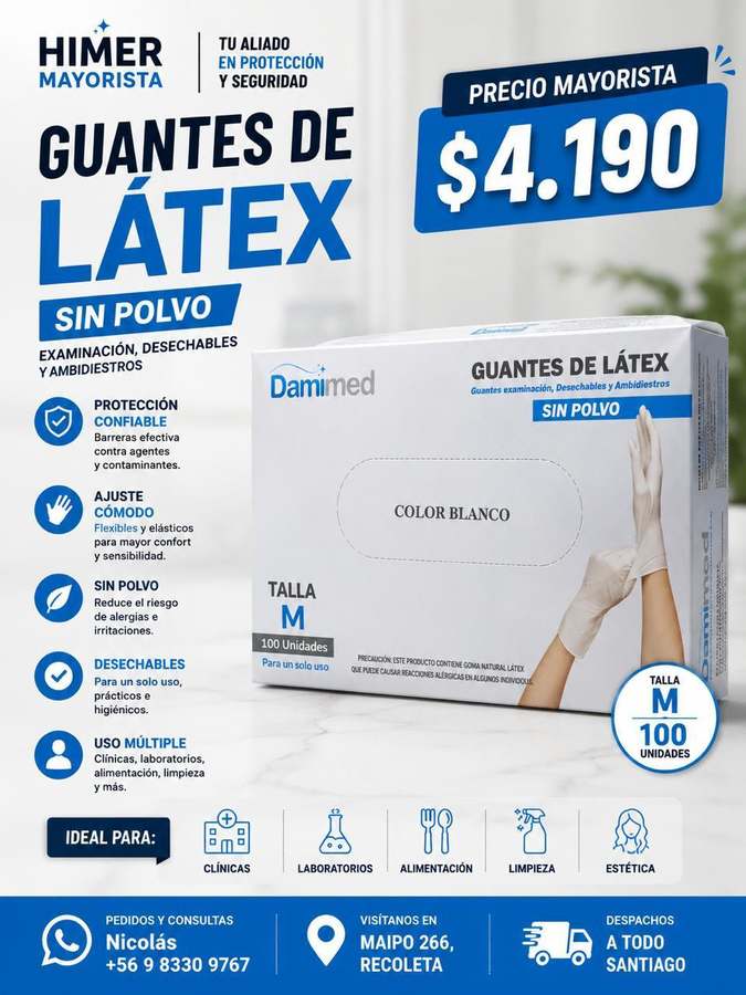 Guantes de látex Damimed 100 unidades