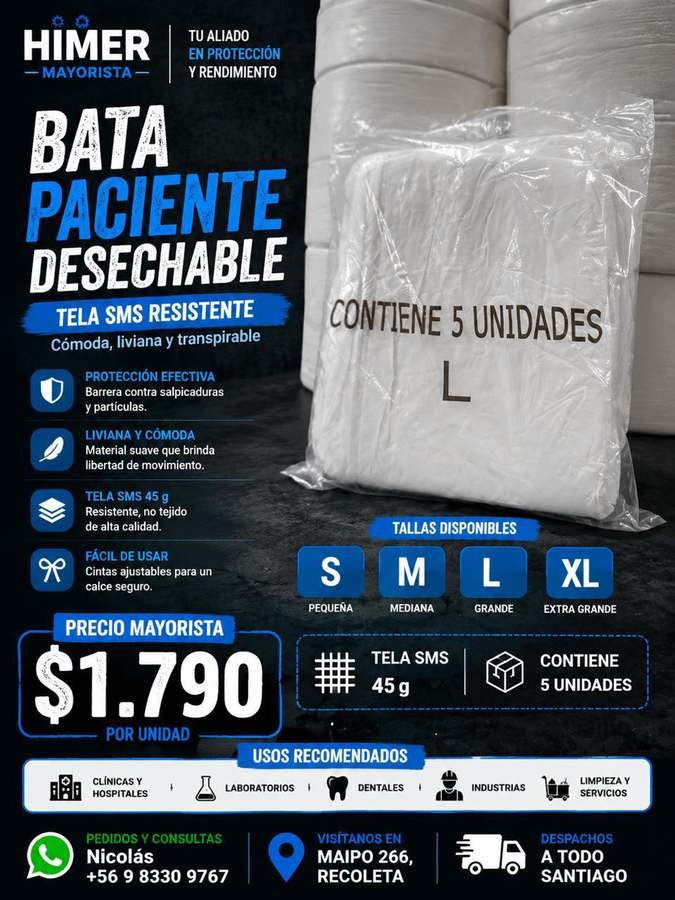 Bata paciente desechable SMS 45 g