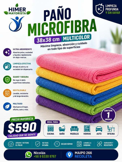 Paño microfibra 38x38 cm
