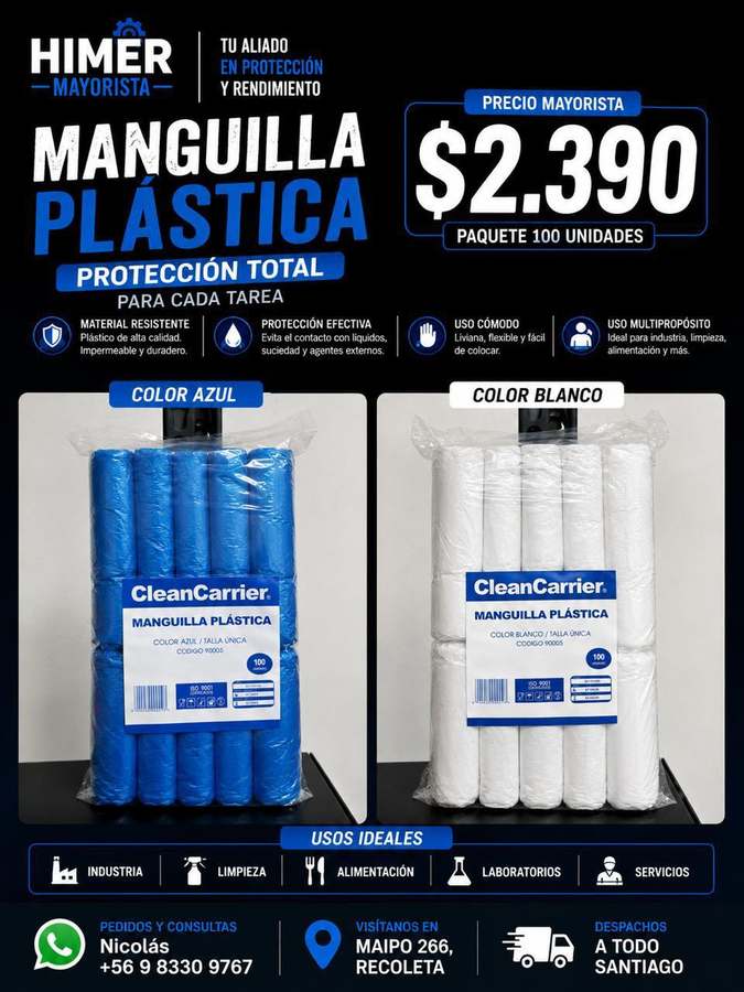 Manguilla plástica 100 unidades