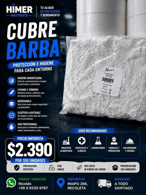 Cubre barba 100 unidades