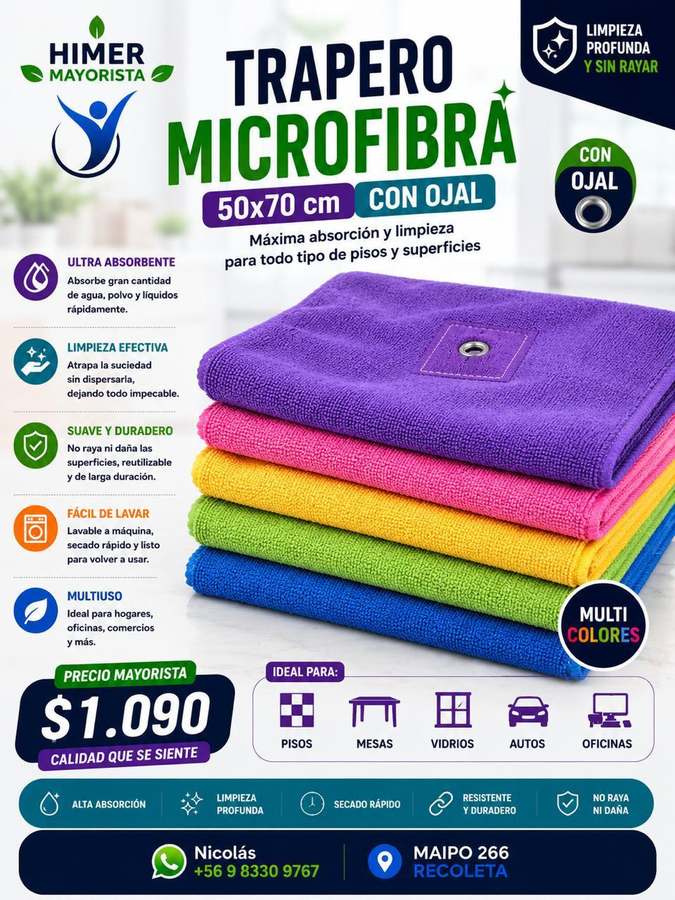 Trapero microfibra 50x70 cm con ojal