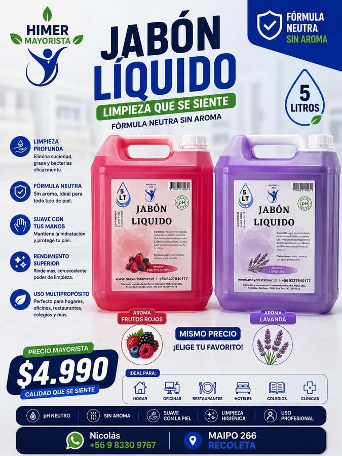 Jabón líquido aromático 5 L